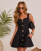 Black % Nida Waist Belt Mini Dress-1