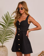 Black % Nida Waist Belt Mini Dress-3