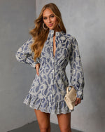 Lindsae Contrast Eyelet Stitch Mini Dress