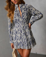Lindsae Contrast Eyelet Stitch Mini Dress