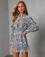 Lindsae Contrast Eyelet Stitch Mini Dress