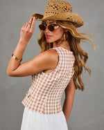 Dakota Drift Cotton Gingham Print Tank Top