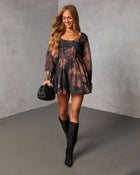 Nocturne Bloom Printed Mini Romper