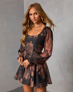 Nocturne Bloom Printed Mini Romper