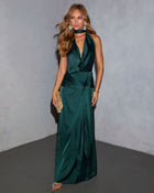 Casadee Satin Cowl Maxi Dress