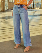 Kelton Stretch High Rise Wide Leg Jeans