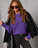 Purple % Heritage Hall Brushed Knit Sweater-6