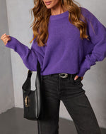Purple % Heritage Hall Brushed Knit Sweater-5