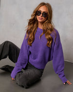 Purple % Heritage Hall Brushed Knit Sweater-1