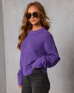 Purple % Heritage Hall Brushed Knit Sweater-3