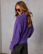 Purple % Heritage Hall Brushed Knit Sweater-4