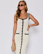 Contour Button Down Knit Midi Dress