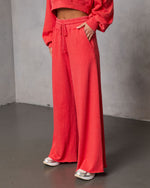 Grapefruit % Off Hours Fleece Wide Leg Sweatpants-3