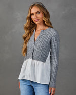 Sunday Nights Twofer Cable Knit Peplum Sweater