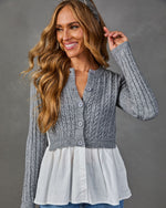 Sunday Nights Twofer Cable Knit Peplum Sweater