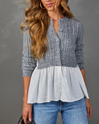 Sunday Nights Twofer Cable Knit Peplum Sweater