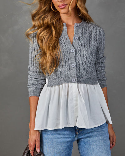 Sunday Nights Twofer Cable Knit Peplum Sweater – VICI
