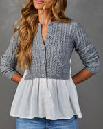 Sunday Nights Twofer Cable Knit Peplum Sweater