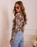 Black % Garden Muse Floral Mesh Mockneck Top-4