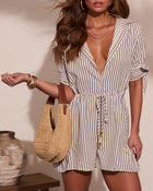 Jetset Muse Striped Drawstring Romper