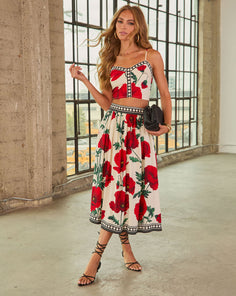 Market Posy Floral Midi Skirt