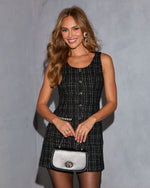 Sparkle Sips Embellished Tweed Mini Dress