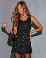 Sparkle Sips Embellished Tweed Mini Dress