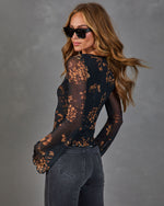 Dark Desire Mesh Floral Top