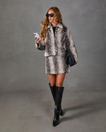 Muse Theory Faux Fur Animal Print Jacket