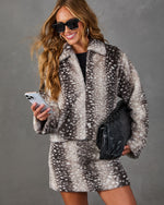 Muse Theory Faux Fur Animal Print Jacket