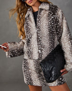 Muse Theory Faux Fur Animal Print Jacket