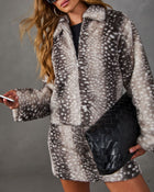 Muse Theory Faux Fur Animal Print Jacket