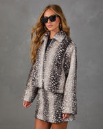 Muse Theory Faux Fur Animal Print Jacket