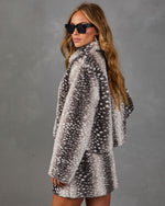 Muse Theory Faux Fur Animal Print Jacket