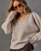 Marcos Ribbed Knit V Neck Sweater