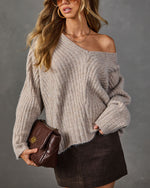 Marcos Ribbed Knit V Neck Sweater