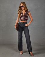 Warm Whimsy Floral Satin Crop Top