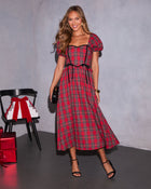 Peppermint Wishes Plaid Maxi Dress