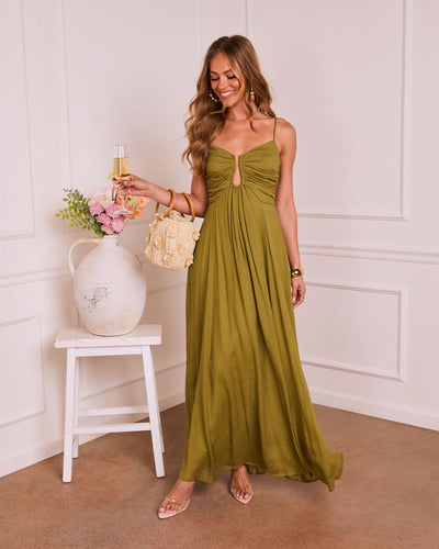 Emarah Cut Out Fit And Flare Midi Dress VICI Emarah Cut Out Fit And Flare Midi Dress VICI