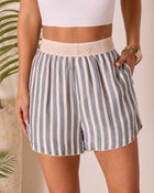 Beachbound Bliss Striped Shorts