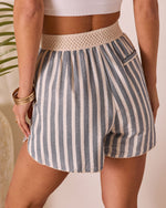 Beachbound Bliss Striped Shorts