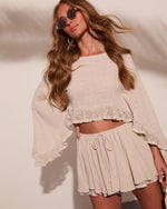 Airy Glow Drawstring Mini Skort
