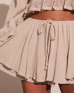 Airy Glow Drawstring Mini Skort