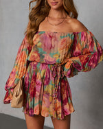 Natalei Pleated Chiffon Waist Tie Romper