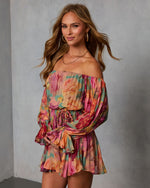 Natalei Pleated Chiffon Waist Tie Romper