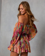 Natalei Pleated Chiffon Waist Tie Romper