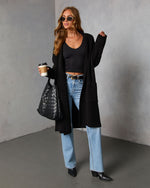 Black % Homebound Knit Duster Cardigan-5