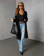 Black % Homebound Knit Duster Cardigan-6