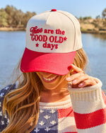 Good Old Days Embroidered Trucker Hat