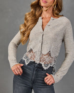 Morning After Knit Lace Trim Cardigan